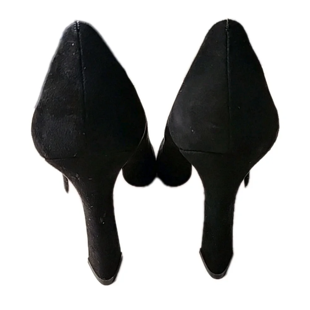 Jessica Simpson Mayrie US 8.5M Faux Suede Black Block Heel Square Toe Heels - Picture 3 of 12